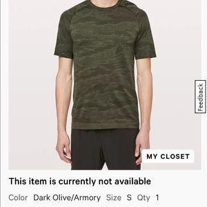 Lululemon mens metal vent tech size S dark olive armory